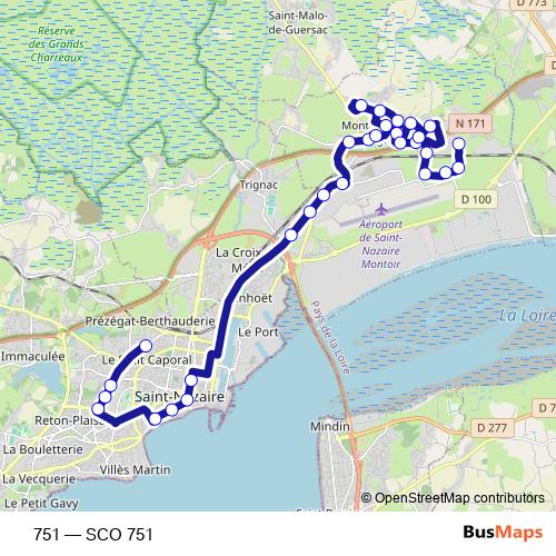 751 bus Line Map