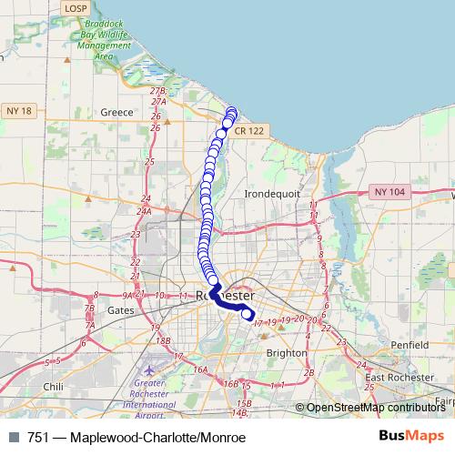 751 bus Line Map