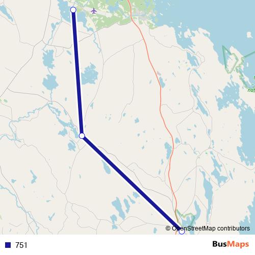 751 bus Line Map