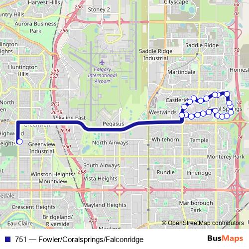 751 bus Line Map