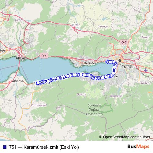 751 bus Line Map