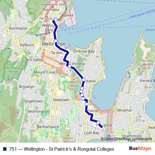 751 bus Line Map
