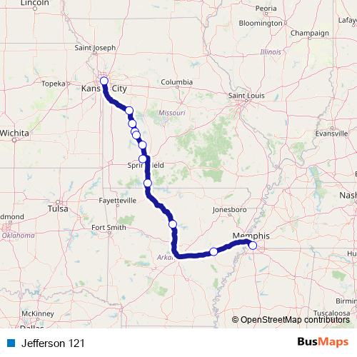 Jefferson 121 bus Line Map
