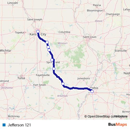 Jefferson 121 bus Line Map