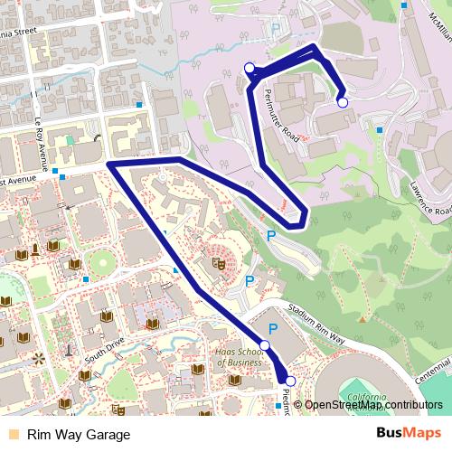 Rim Way Garage bus Line Map