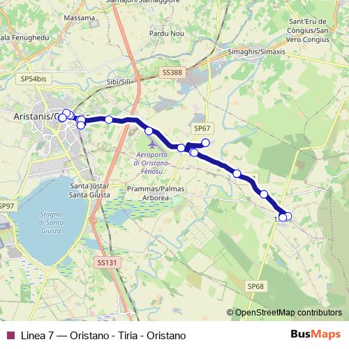 Linea 7 bus Line Map