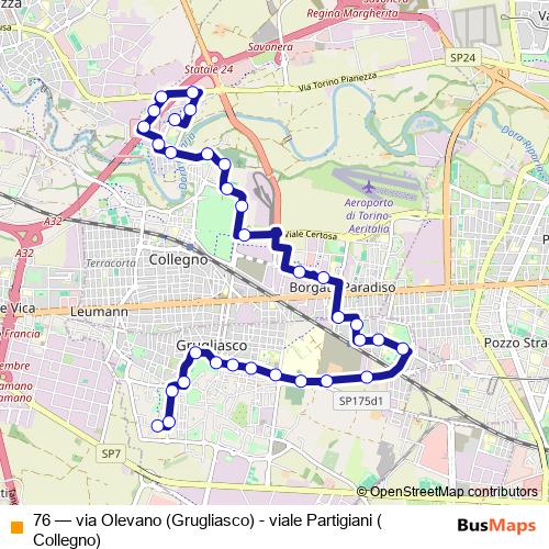 76 bus Line Map