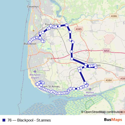 76 bus Line Map