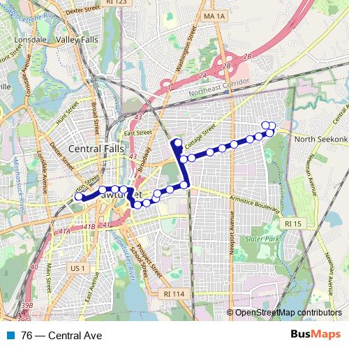 76 bus Line Map