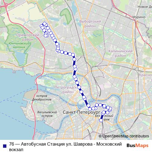 76 bus Line Map