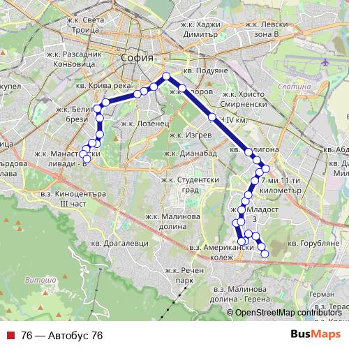 76 bus Line Map