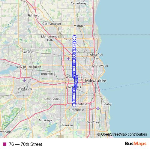 76 bus Line Map