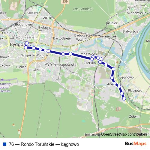 76 bus Line Map