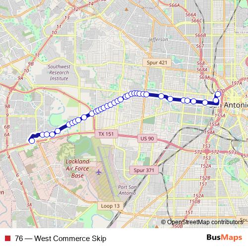 76 bus Line Map