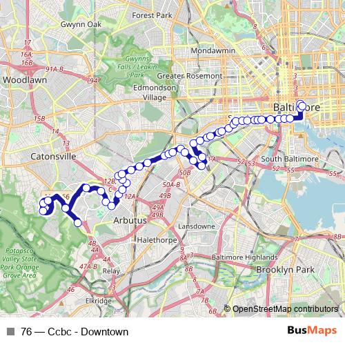 76 bus Line Map