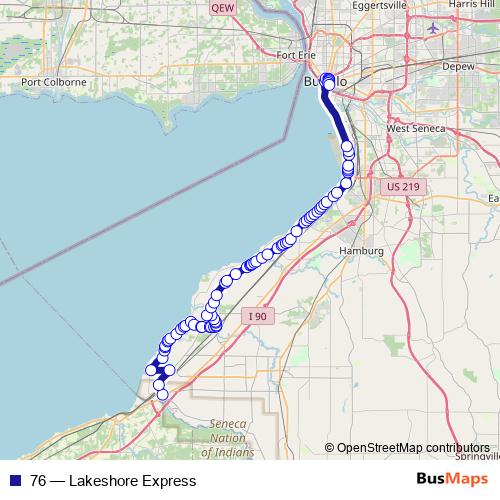 76 bus Line Map