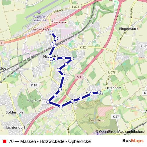 76 bus Line Map