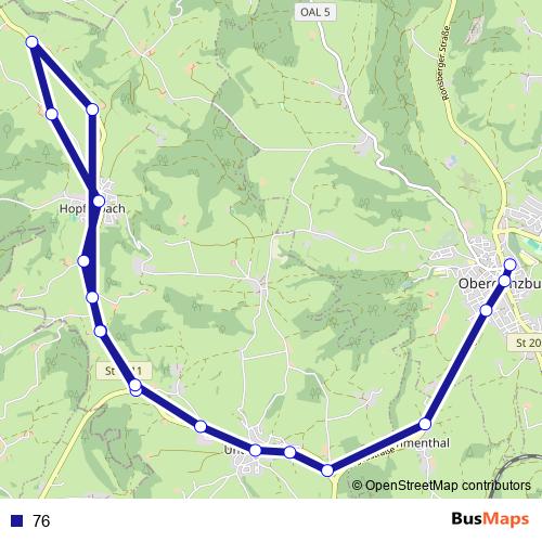 76 bus Line Map