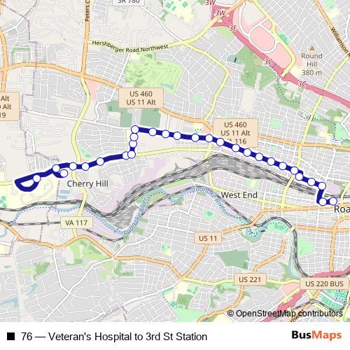 76 bus Line Map