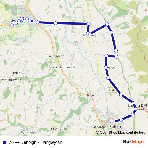 76 bus Line Map