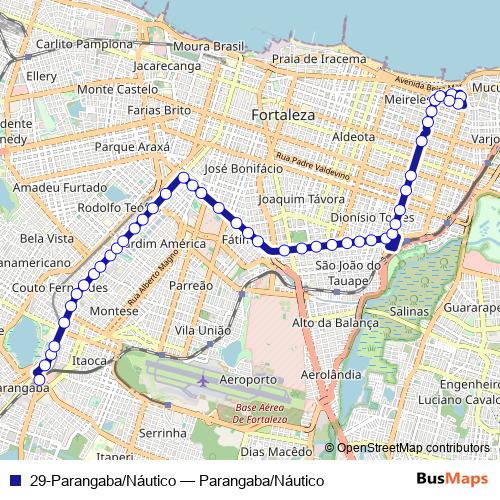 29-Parangaba/Náutico bus Line Map