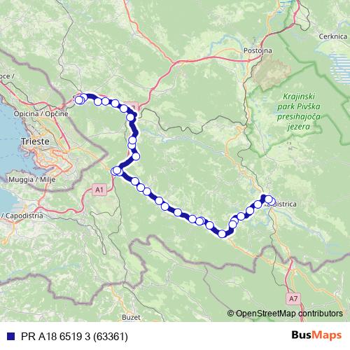 PR A18 6519 3 (63361) bus Line Map
