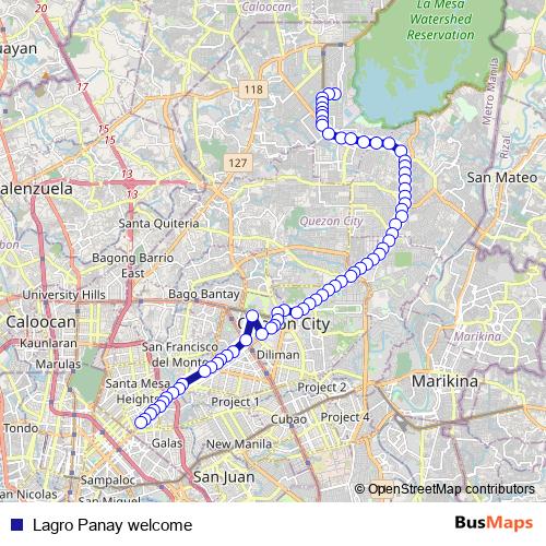 Lagro Panay welcome bus Line Map