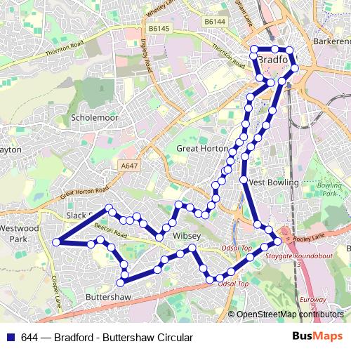 644 bus Line Map