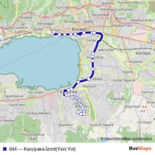 644 bus Line Map