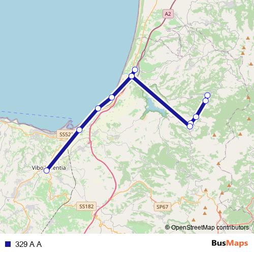 329 A A bus Line Map