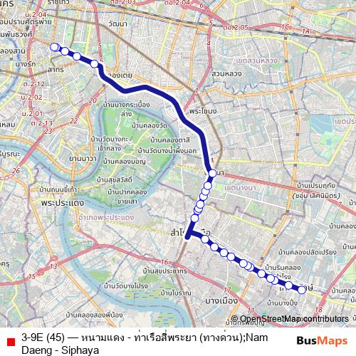 3-9E (45) bus Line Map