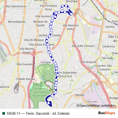 N538-11 bus Line Map