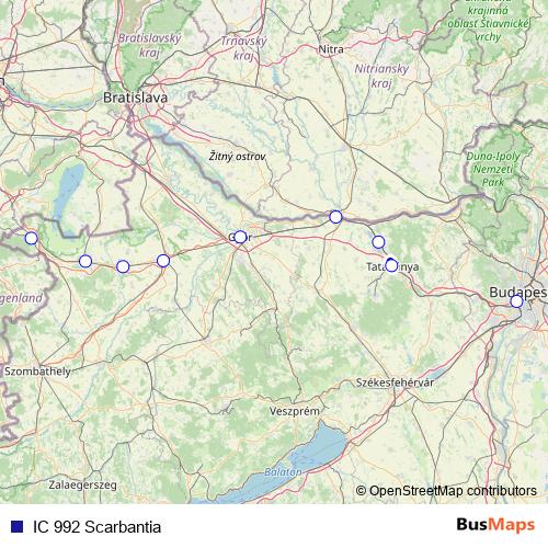 IC 992 Scarbantia rail Line Map