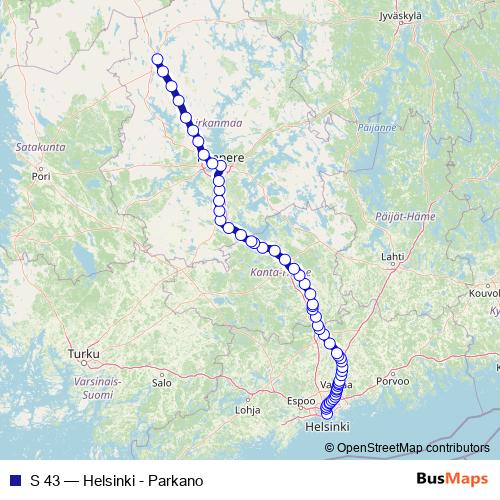 S 43 rail Line Map