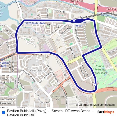 Pavilion Bukit Jalil (Pavbj) bus Line Map