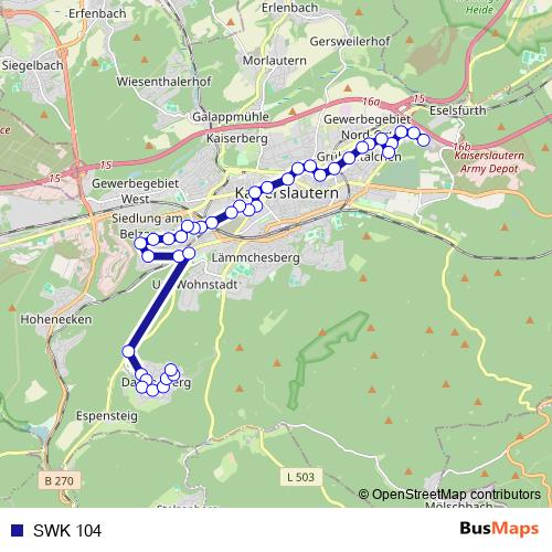 SWK 104 bus Line Map