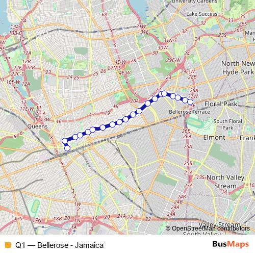 Q1 bus Line Map