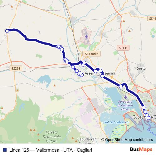 Linea 125 bus Line Map
