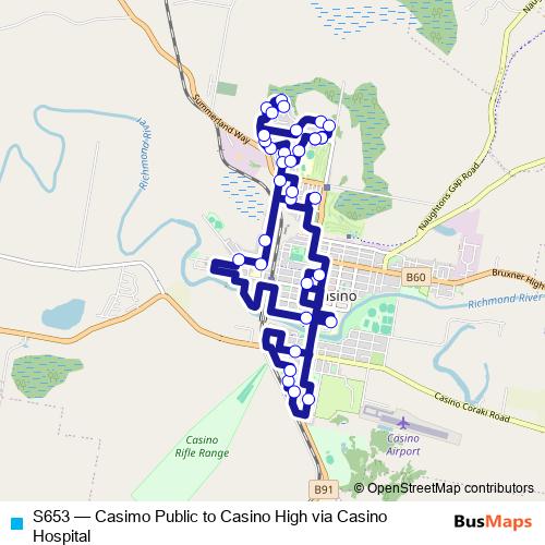 S653 bus Line Map