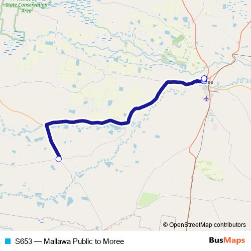S653 bus Line Map