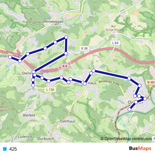 425 tram Line Map
