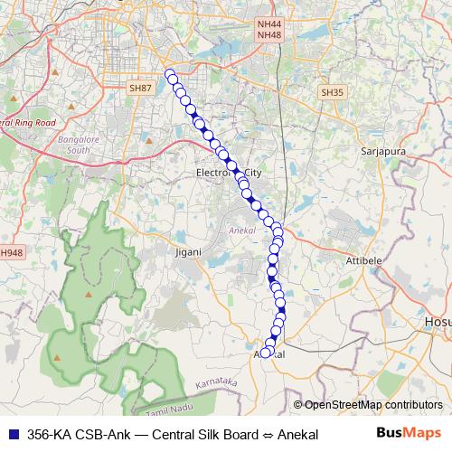 356-KA CSB-Ank bus Line Map
