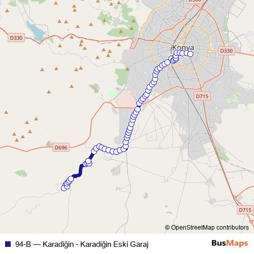 94-B bus Line Map