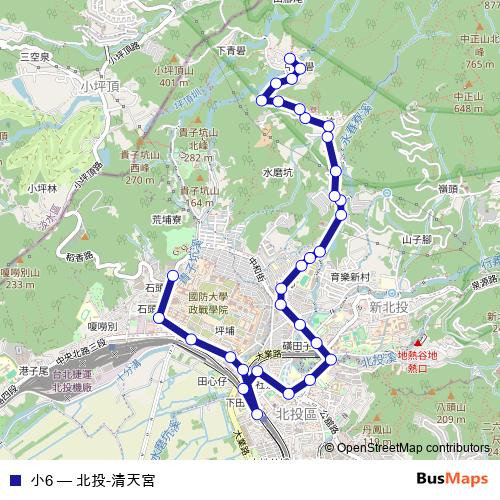 小6 bus Line Map