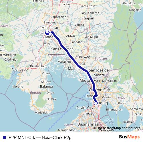 P2P MNL-Crk bus Line Map