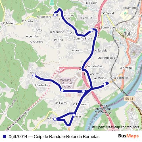 Xg670014 bus Line Map