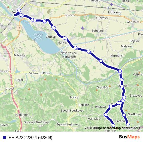 PR A22 2220 4 (62369) bus Line Map