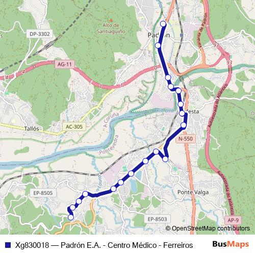 Xg830018 bus Line Map