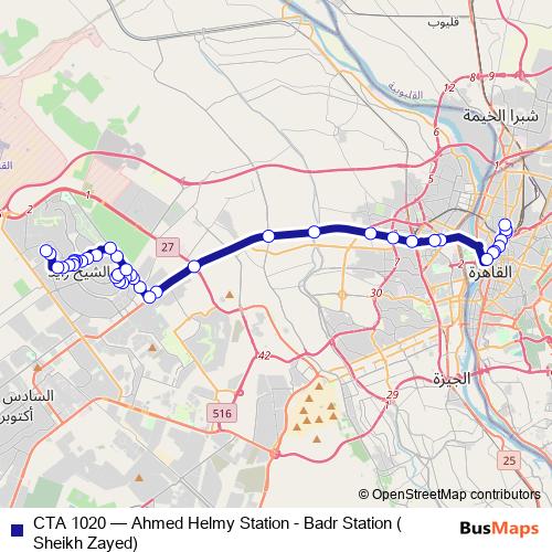 CTA 1020 bus Line Map