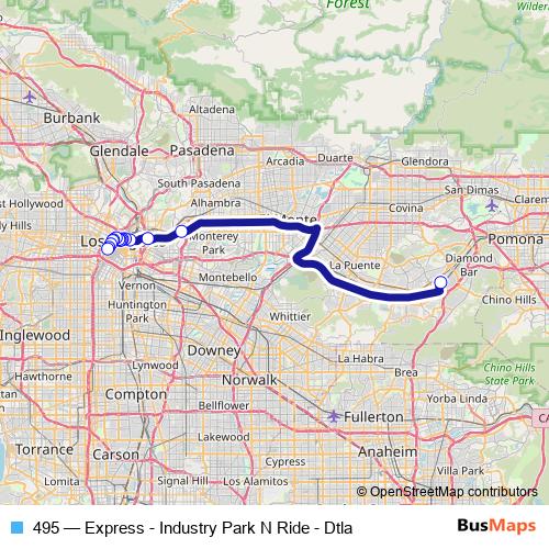 495 bus Line Map